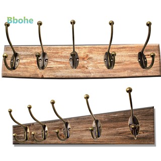 Giá 5 móc bằng đồng dùng treo quần áo phong cách vintage độc đáo