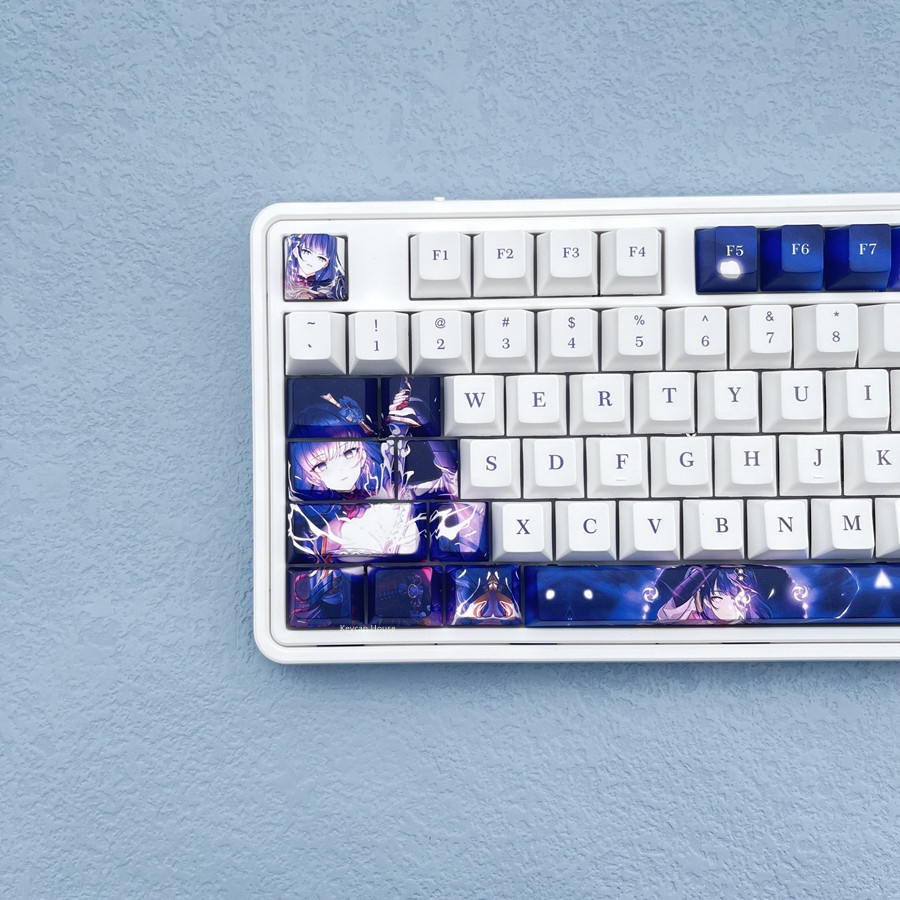 137 Phím Raiden Shogun Keycap Cherry Profile Genshin Impact Beelzebul Anime PBT Dye Sub Bàn phím cơ học Keycap