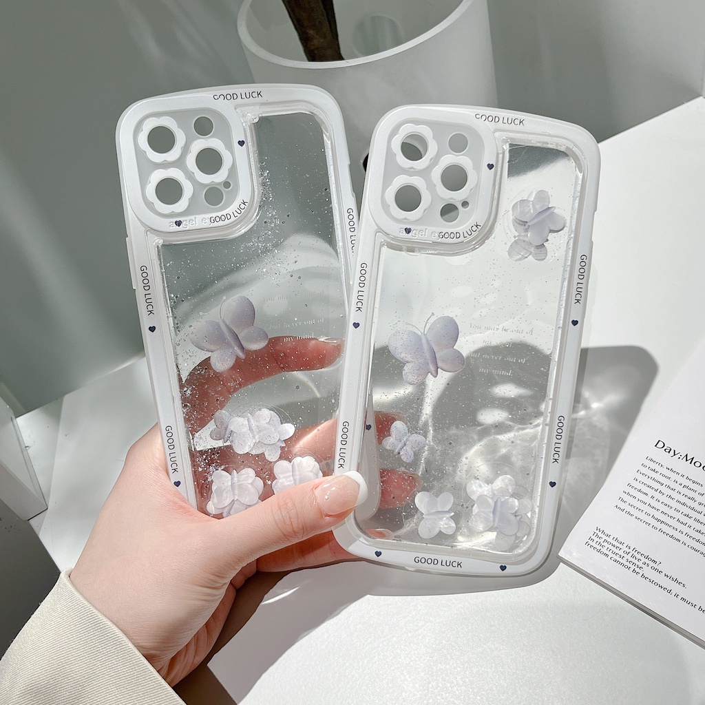 Ốp Điện Thoại Dẻo Họa Tiết Hoạt Hình Bươm Bướm Dễ Thương Chống Rơi Cho iPhone 14 / 13 / 12PRO MAX / 11 / 13PRO MAX