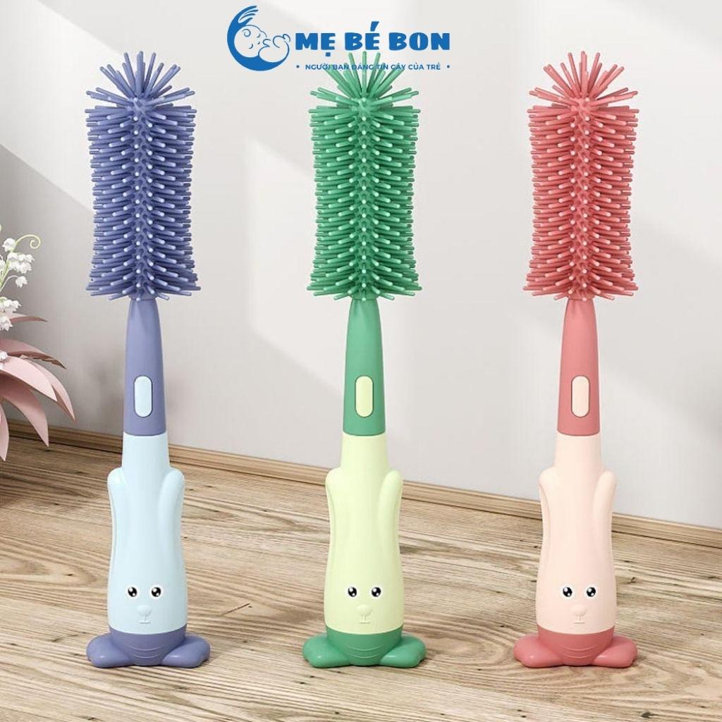 Cọ Bình Sữa Silicon Cao Cấp, Cọ Rửa Bình Sữa Silicon 3in1