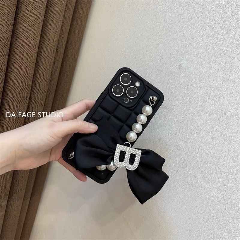 Ốp Điện Thoại Chống Rơi Hình Nơ Đính Đá Cho Iphone x / xs / se / xr / 11 / 12 / 13 / pro / max