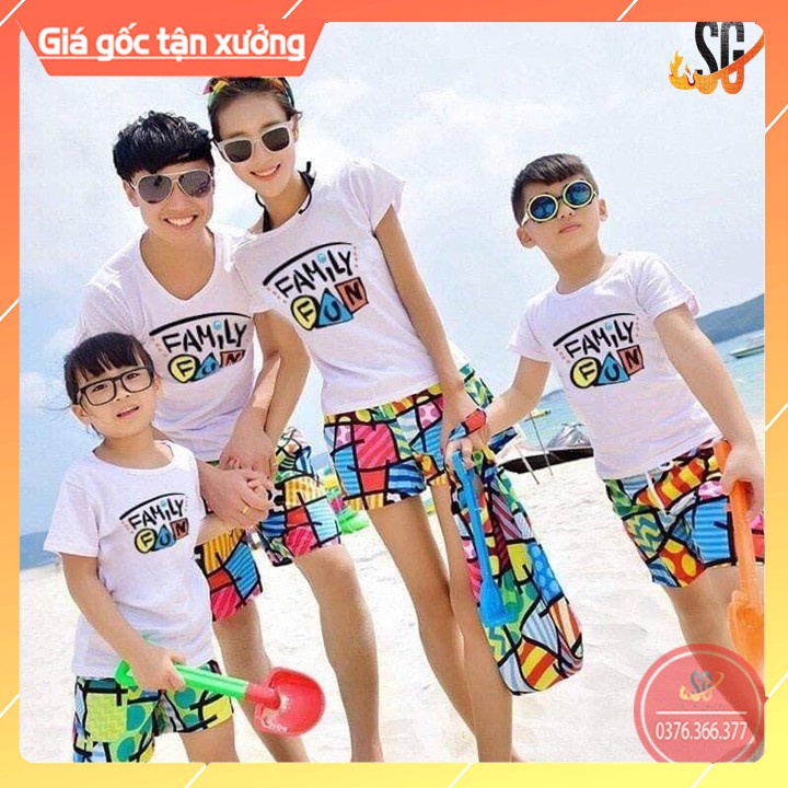 Bộ Gia Đình Đi Biển Ấn Tượng - Đủ Size Nguyên Bộ (DDB50) Áo thun giá sỉ