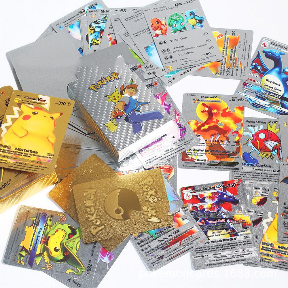 Pokemon DARON Dễ Thương Xinh Xắn|Bộ Thẻ Bài Trò Chơi Charizard Bằng Kim Loại Tiếng Anh / Tiếng Anh