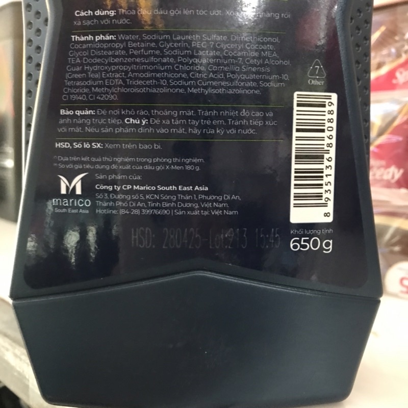 Dầu gội Xmen nước  hoa Wood 650g