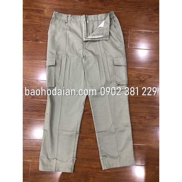 Quần áo bảo hộ lao động ghi phối xanh dương túi hộp DA14