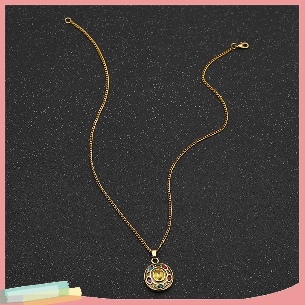 Vòng cổ Hợp Kim Trang Trí Mặt Đá Tròn In Hình Thanos Thời Trang