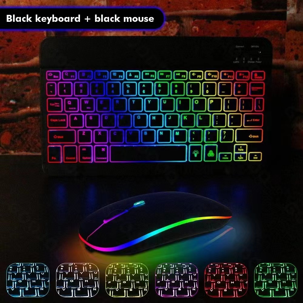 Bàn Phím bluetooth Có Đèn Nền RGB 10 inch Cho Máy Tính Bảng