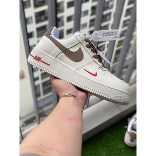 Giày thể thao Nike_AF1 vệt nâu, Giày sneaker Air Force 1 Low White Brown nam nữ ( Full Bill Box )