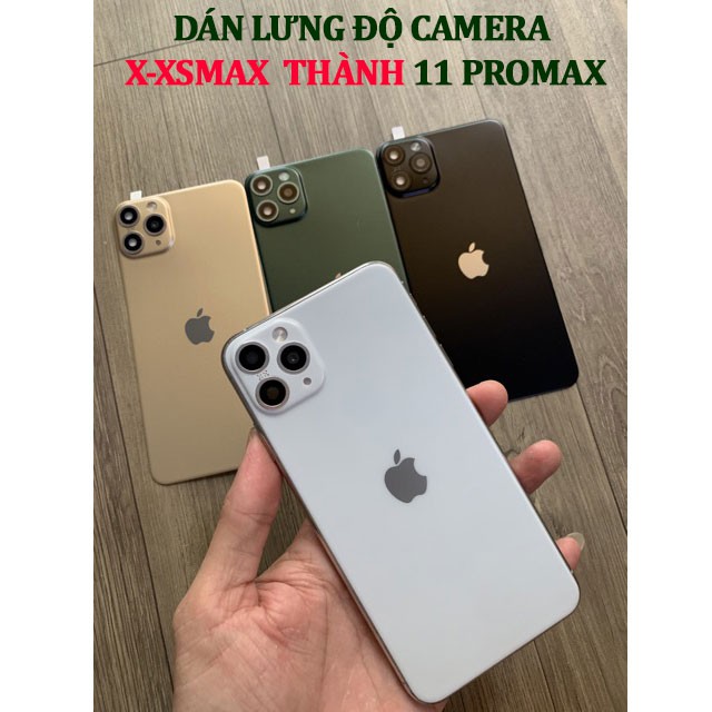 [Freeship] Miếng dán lưng độ camera Iphone X, Xs Max thành 11 Promax, miếng dán Full lưng PPF Iphone X, Xs Max logo táo.