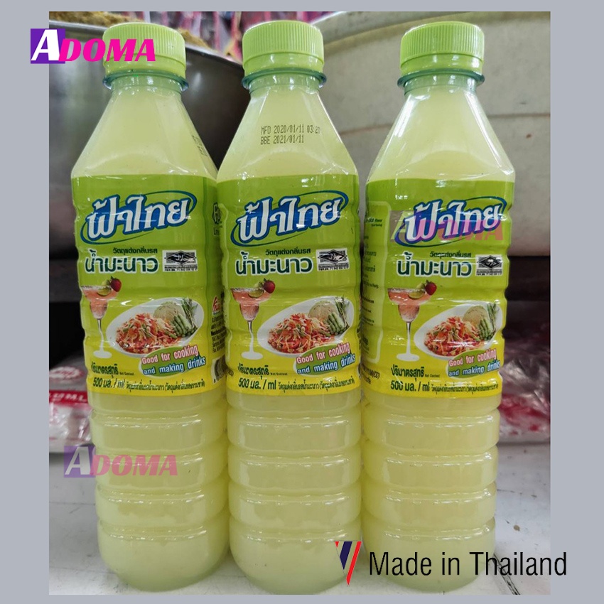 Nước cốt chanh Thương hiệu Fa Thai Thái Lan dùng pha chế và làm somtum - น้ำมะนาว ตราฟ้าไทย 1000 ml. ขวด