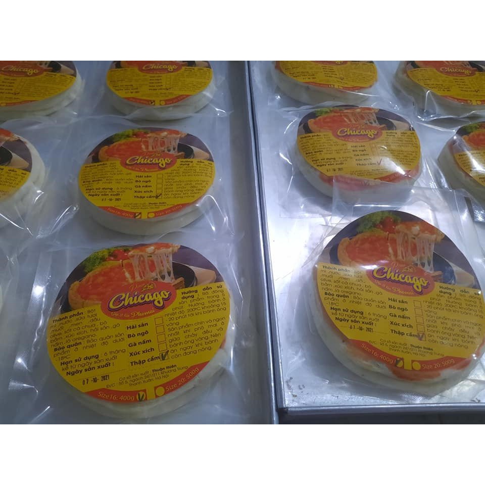 Piza Chicago Nhân Nhồi Phô Mai Size 16cm, Vệ Sinh An Toàn Thực Phẩm, Chuyên Sỉ Ăn Vặt