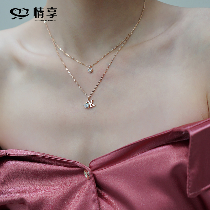 Love Japan and South Korea double-layer necklace female hipster net red clavicle chain temperament ins simple neck jewelry necklace neck strap