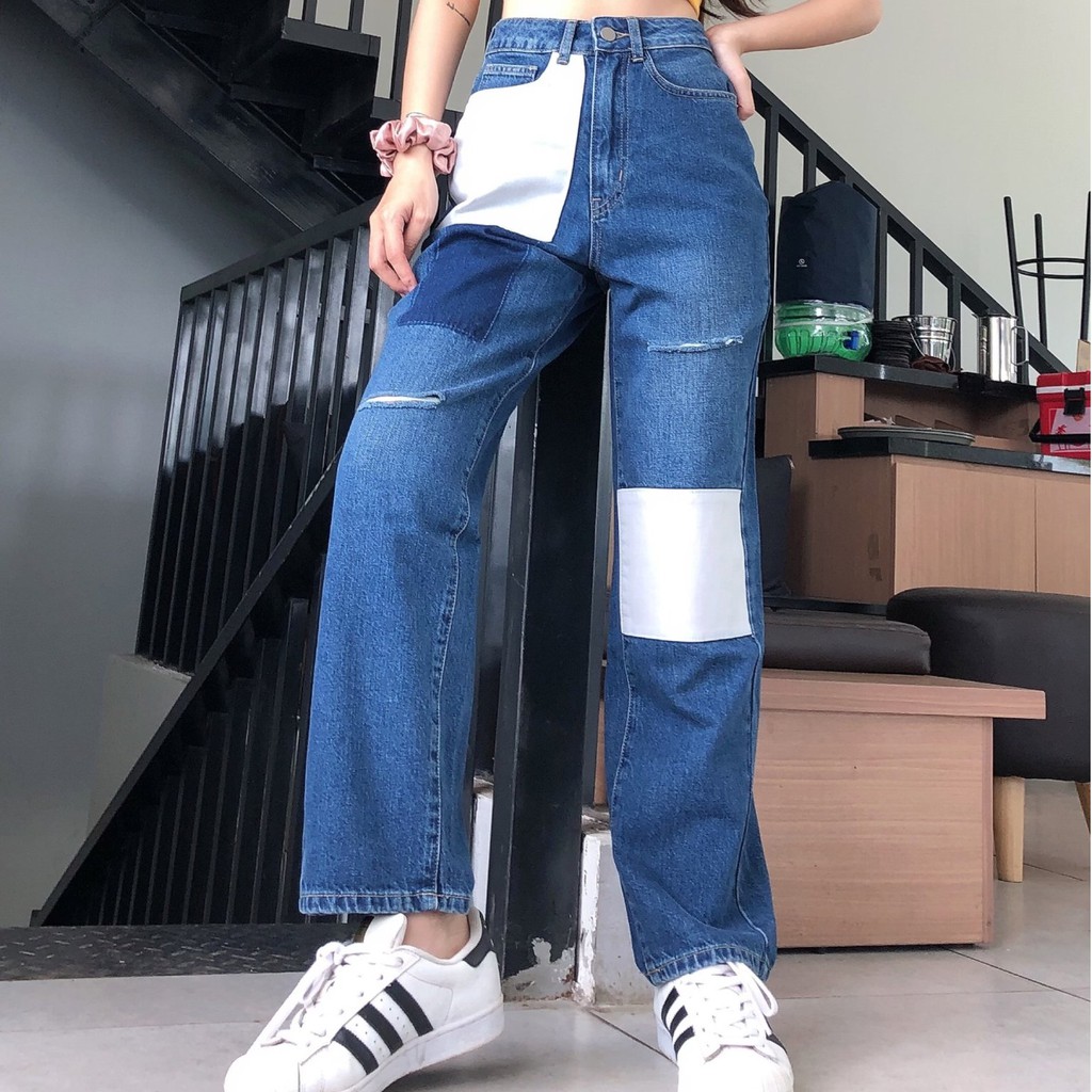 Quần baggy rách vá nữ 20decemberjeans mã 207