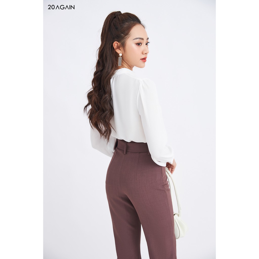 Áo sơ mi nơ cổ đính ngọc 20AGAIN ASA0276 | BigBuy360 - bigbuy360.vn