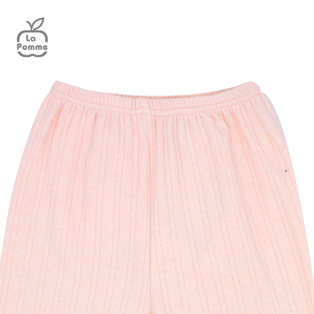 SLD058 Bộ dài tay La Pomme cúc lệch kẻ Hồng