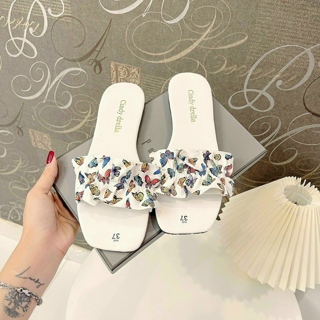 [HCM]- DÉP NỮ THỜI TRANG - DÉP ĐẾ BỆT XỎ NGÓN QUAI NGANG - DÉP LÊ ĐÍNH ĐÁ QUAI CHÉO