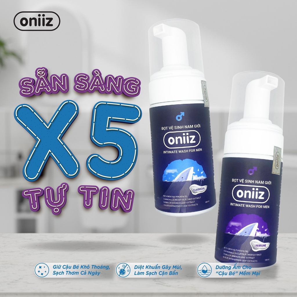 Bọt vệ sinh nam giới Oniiz Dung dịch vệ sinh nam tạo bọt (Hương cổ điển) 100ml