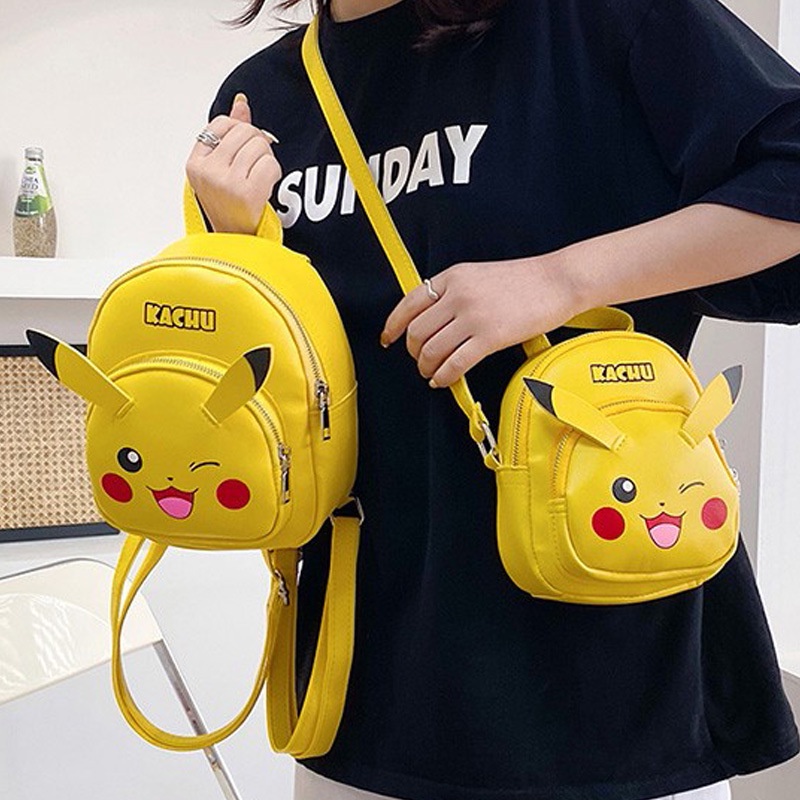 Pokémon Detective Pikachu backpack cartoon high-definition printing girls portable satchel student school bag children's large-capacity backpack