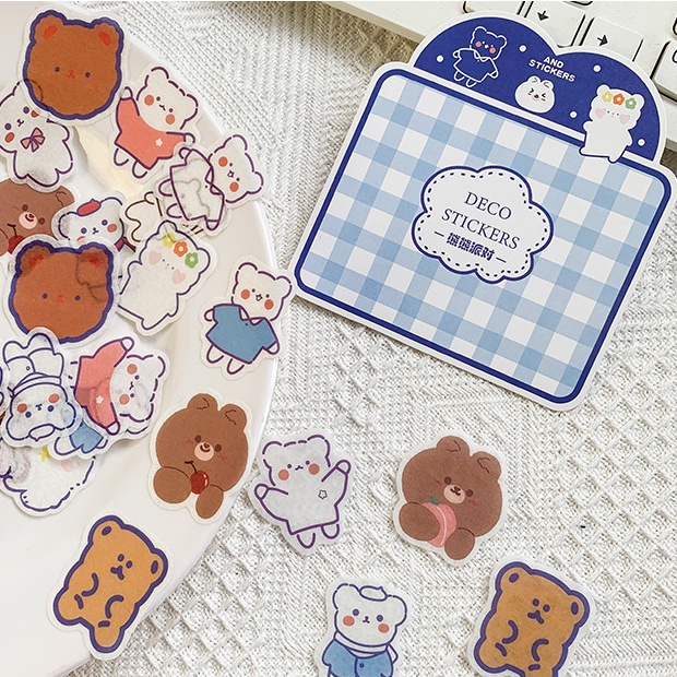 Set 40 Miếng Dán Hoạt Hình Sáng Tạo Trang Trí Sổ Tay