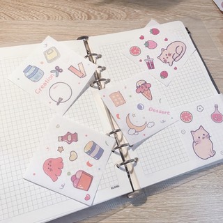 Hộp 100 tấm sticker vuông hoạt hình, nhãn dán in hình em bé dễ thương. CÓ TÁCH LẺ STT007