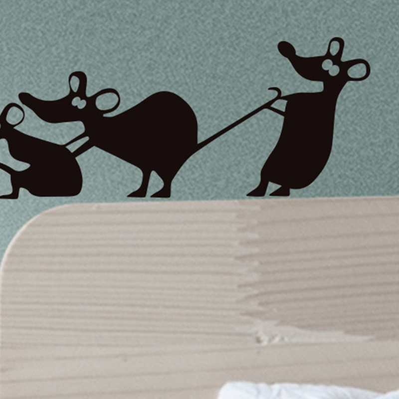Sticker Dán Tường Trang Trí Hình Chú Chuột Nhỏ Đáng Yêu