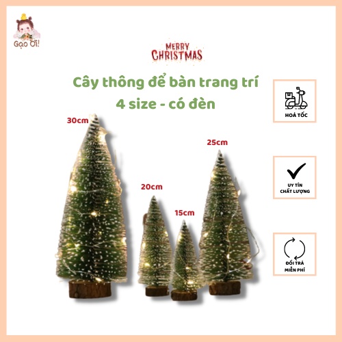 Cây thông mini để bàn, phụ kiện Noel