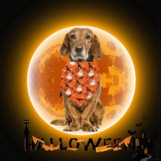 Khăn Yếm Hai Lớp Hình Tam Giác Phong Cách Halloween Cho Thú Cưng