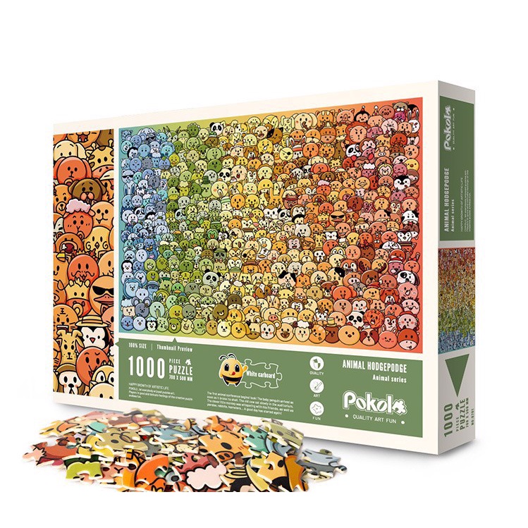 Cá Chép - Puzzle Pokolo bộ xếp hình hoạt hình 1000 mảnh - Chủ đề Chó mèo