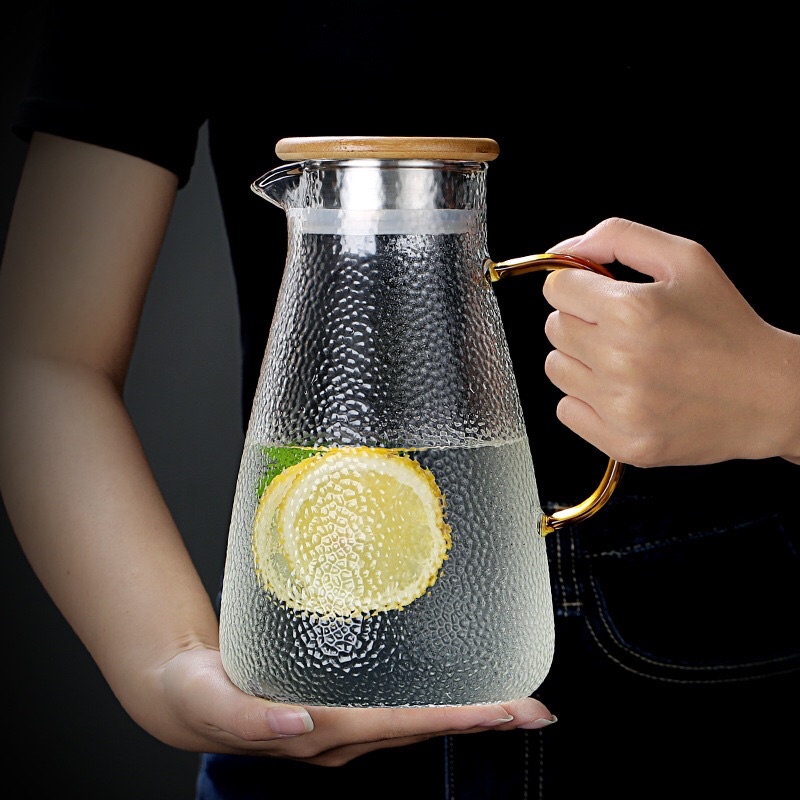 (BÌNH NƯỚC CHỊU NHIỆT) Bình nước thủy tinh nắp inox hàng các kiểu dáng, hàng cao cấp