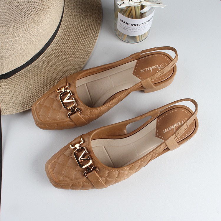 Giày sandal nhựa  RETRO nữ đi mưa phong cách công sở siêu bền