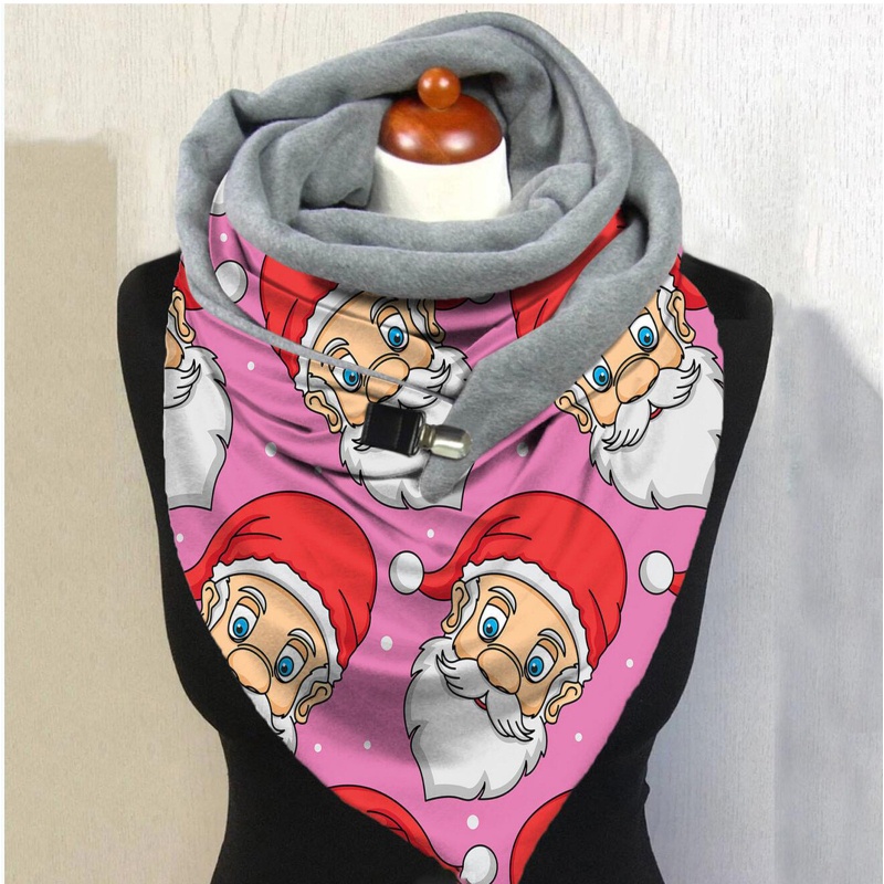 Khăn Choàng Cổ Giữ Ấm Mùa Đông Họa Tiết Giáng Sinh