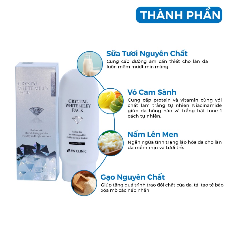 Kem body - Kem dưỡng thể bật tông Body Khô 3W Clinic Hàn Quốc 200ml [Chính Hãng Hàn Quốc]