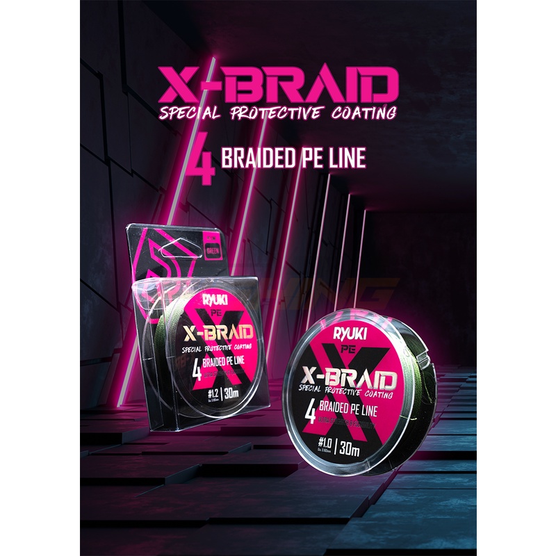 Dây Câu RYUKI PE 4X – Braid 30m/cuộn - Dây Dù Làm Thẻo Câu Đài