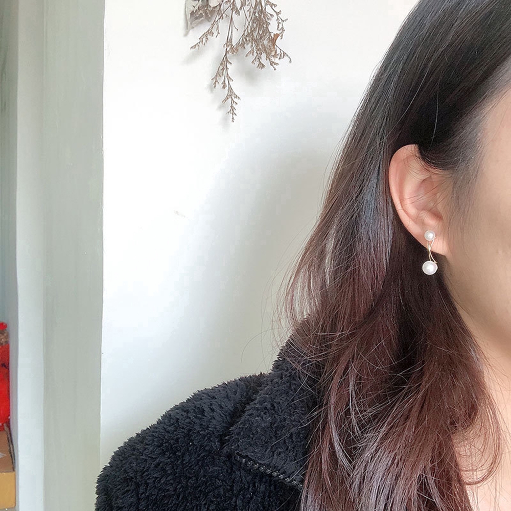 Hoa Tai Dáng Dài Hình Thánh Giá Đính Ngọc Trai Nhân Tạo Thời Trang