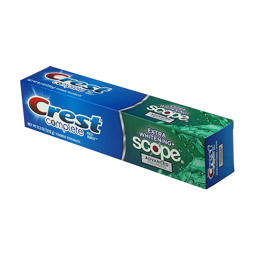 Kem đánh răng Crest Complete Extra Whitening + Scope Advanced 232g