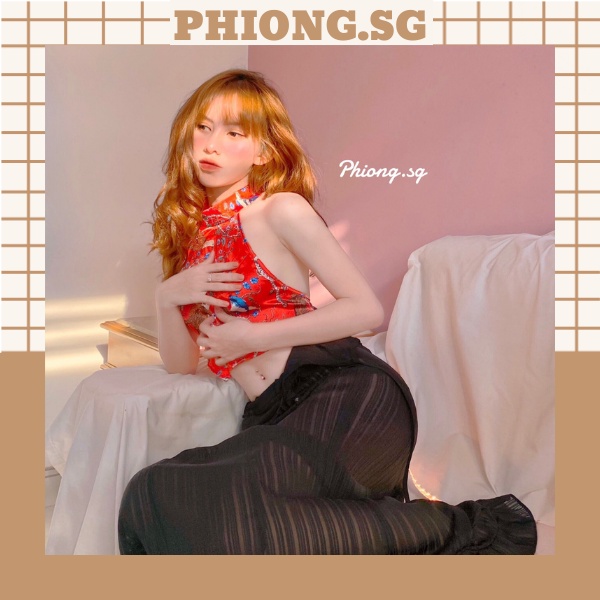 Áo croptop sexy kiểu yếm buộc dây hở lưng