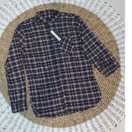 Áo Sơ Mi Dài Tay Vải Flannel Màu Xanh Dương / Đen / Đỏ Thời Trang Trẻ Trung