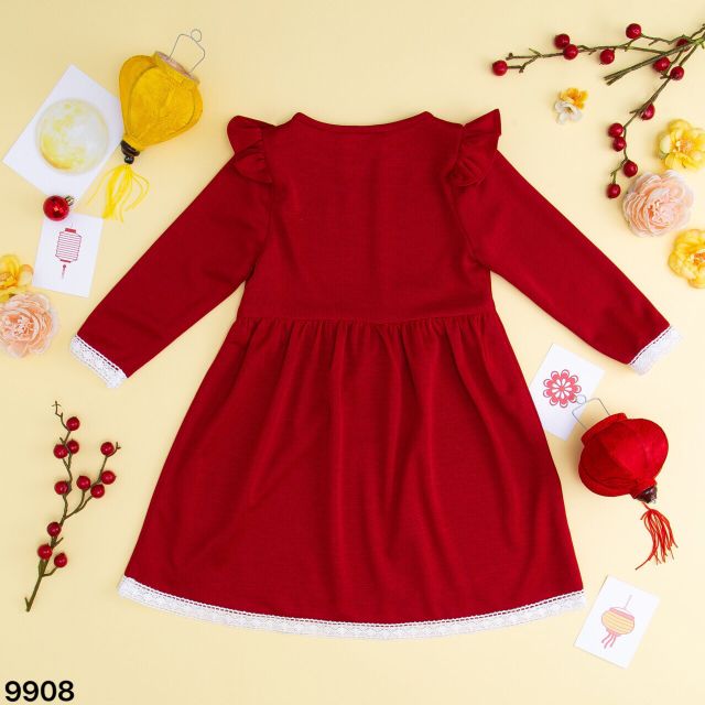 Váy đỏ NEXT phối ren cho bé (11-12kg)
