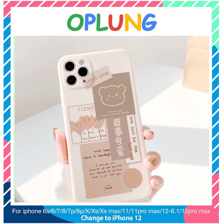 Ốp lưng iphone Gấu Best One cạnh vuông 5/5s/6/6plus/6s/6splus/7/7plus/8/8plus/x/xr/xs/11/12/pro/max/plus/promax e47