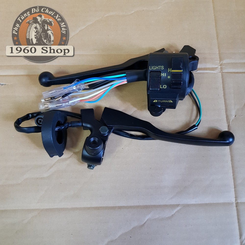 Cùm công tắc xe máy win 100 kèm tay phanh côn phù hợp độ Cafe Racer Tracker GD110 SU GN125 Win CD 67 Dream CUB