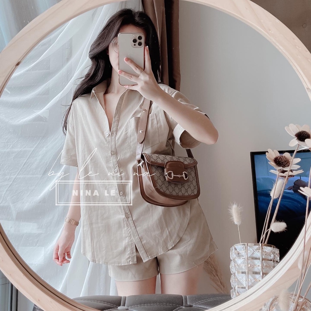 Sét bộ 3 món nữ áo 2 dây trong kèm khoác ngoài tay ngắn mix quần đùi from rộng trẻ trung, thời trang nữ dạo phố