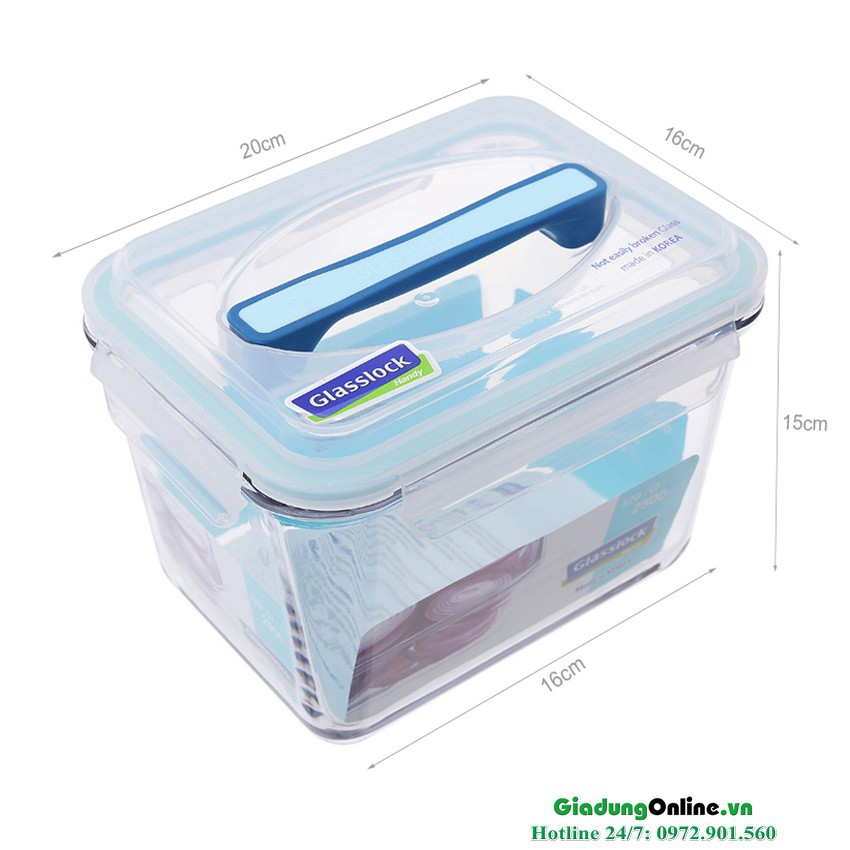 Hộp thủy tinh cường lực Glasslock MHRB250 2500ml Hàn Quốc