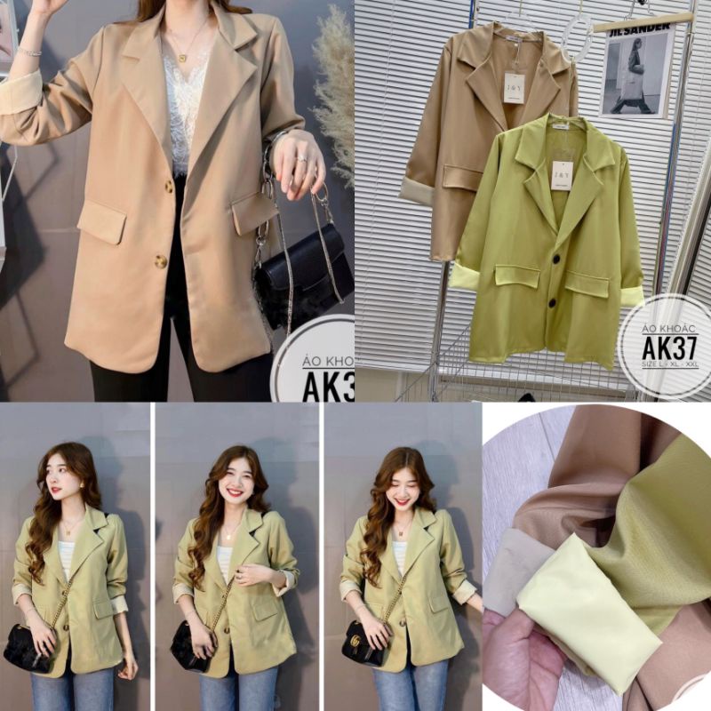 ẢNH THẬT (60-90KG) MINSTORE BIGSIZE Áo khoác blazer AK29 AK37 Màu sắc: đen - xanh - nude - hồng - vàng - caro