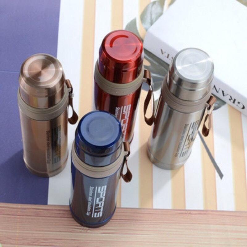 Bình giữ nhiệt inox 750ml Sport 304 bình giữ nước nóng/ lạnh khi chơi thể thao có quai xách tiện lợi- Tâm An Sport