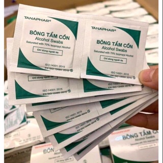 BÔNG TẨM CỒN TANAPHAR Hộp 100 miếng