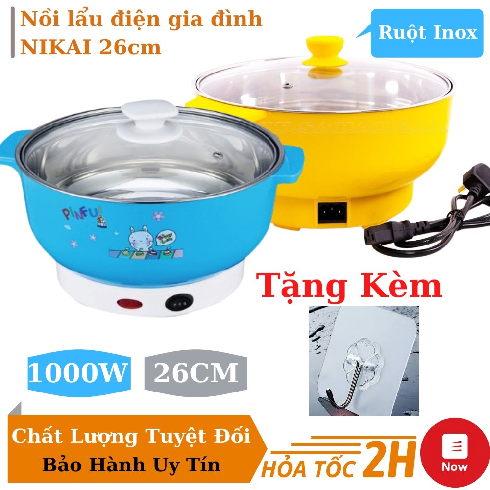 Nồi Nẩu Lẩu Điện COOKING POT SIZE 26CM, Nồi Lẩu Đa Năng - Chiên, Xào, Nấu Ăn, Nấu Lẩu Mini - Shop Dathang168