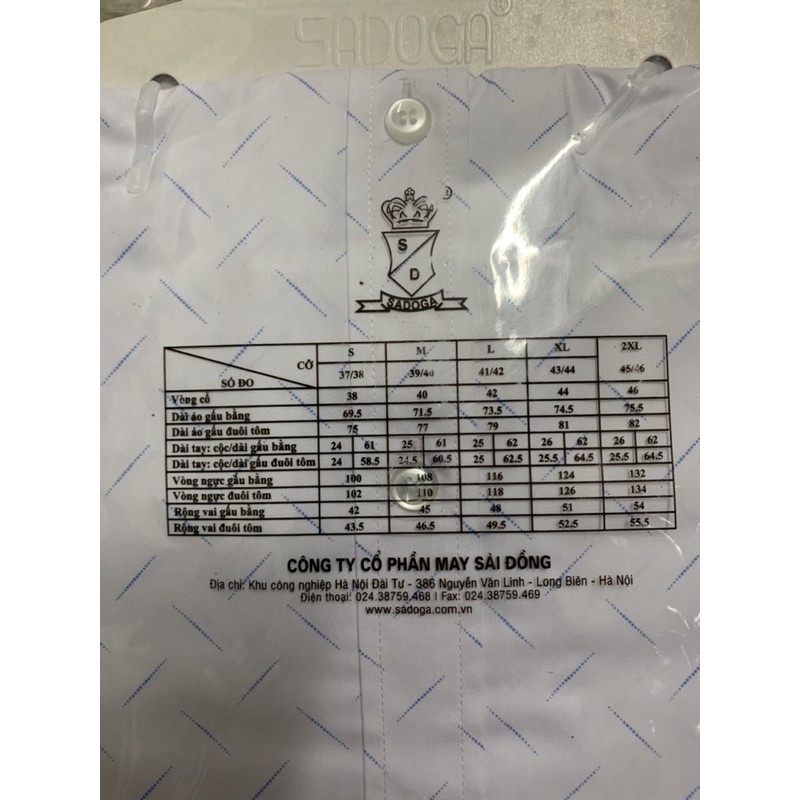 Áo sơ mi nam trung niên cộc tay chất đẹp pha cotton hàng công ty SADOGA