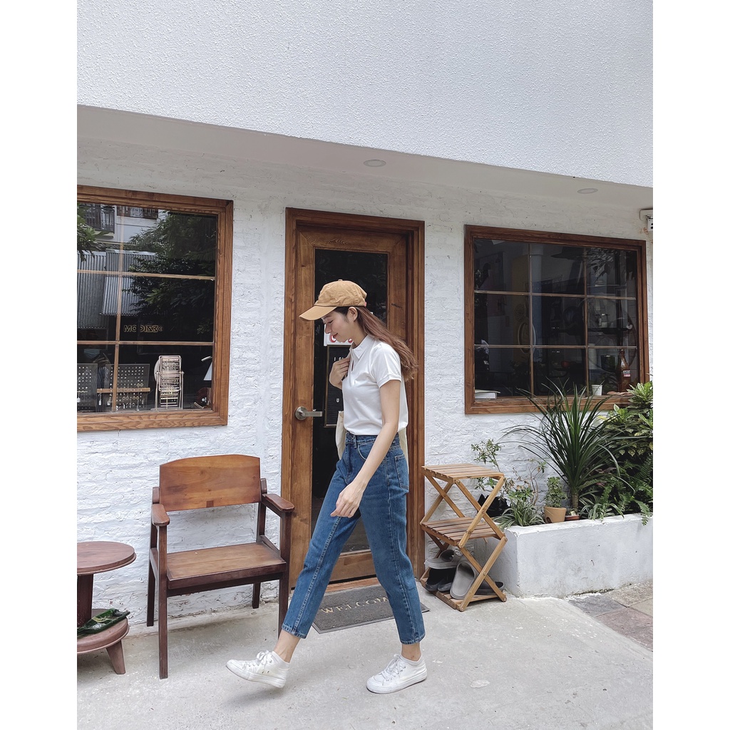 Quần Jeans Nữ Lưng Cao Form Baggy Fit Lửng LDM-103D