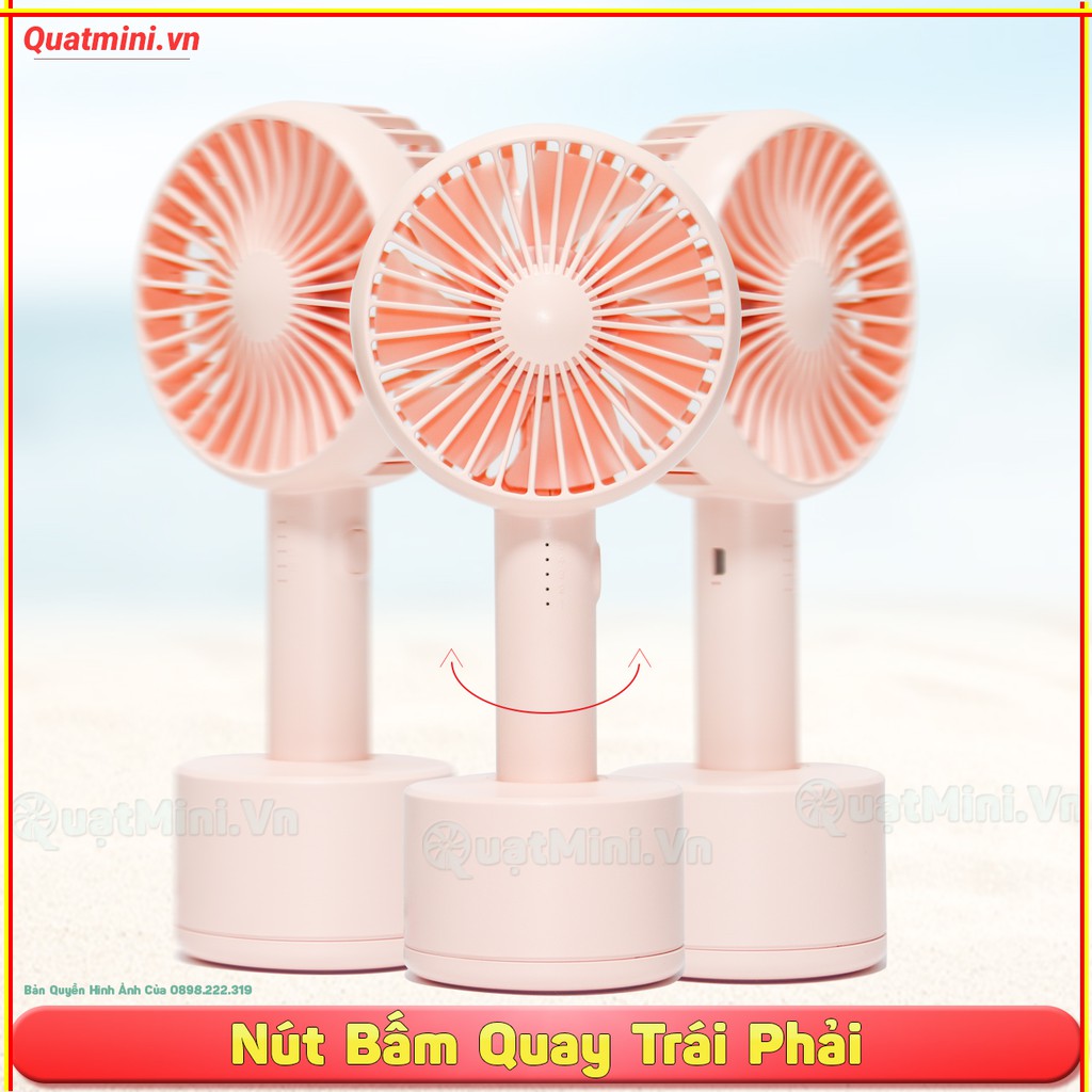 Quạt Cầm Tay 5 Cấp Độ Số [Tích Hợp Đế Sạc][Quay Trái Phải][2000mah] | BigBuy360 - bigbuy360.vn