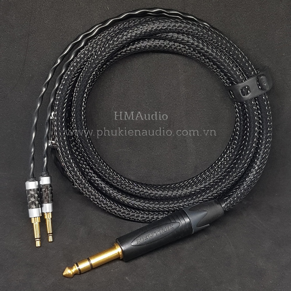 Dây tai nghe đồng OFC bọc chống nhiễu CANARE - Connector Dual mini 3.5mm - Hifiman Ananda Arya Susvara Sundara